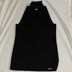 Michael Kors Sleeveless Mid Turtleneck Sweater with V Cut Out
